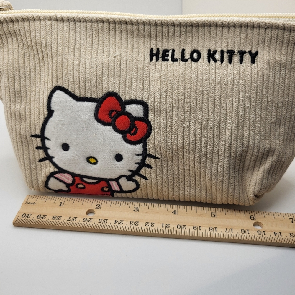 HELLO KITTY Corduroy Makeup Toiletry Bag NEW - Picture 6 of 8